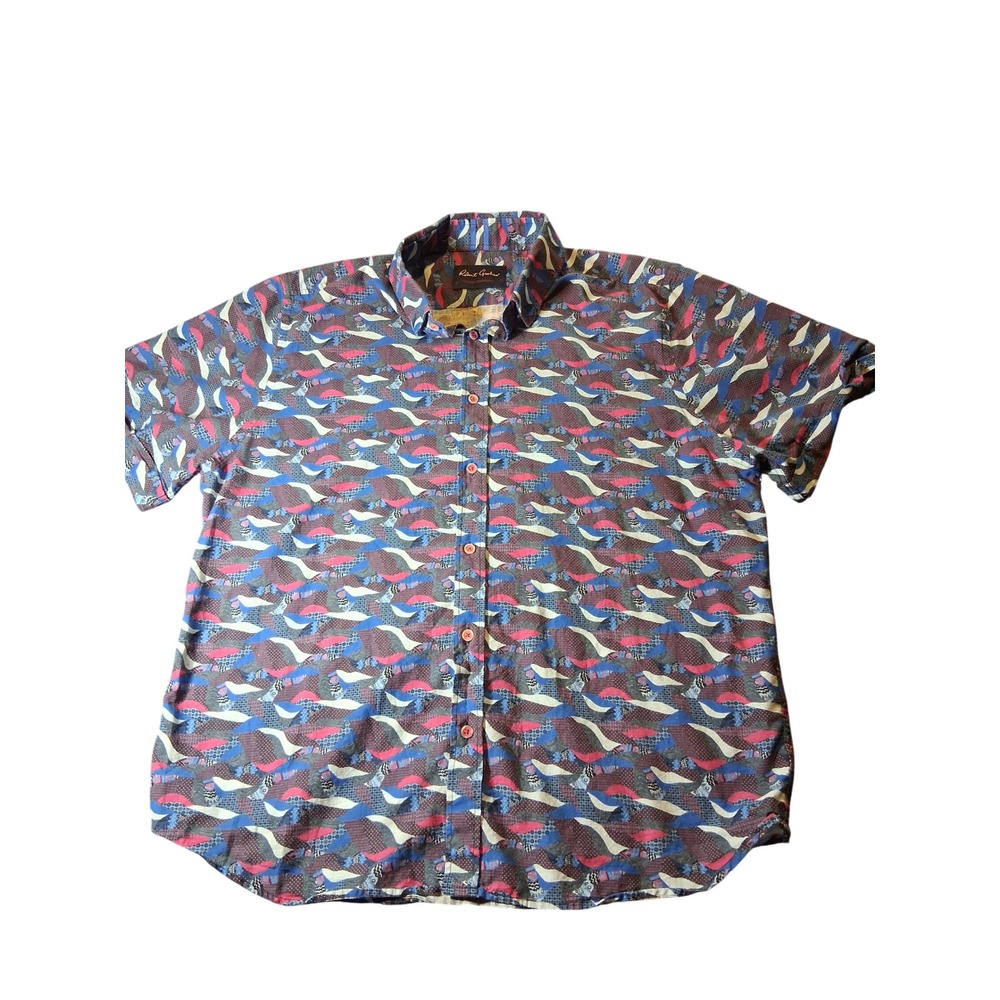 Robert Graham Modern Americana Shirt Mens 3XL Tailored Fit Multi Color Geometric